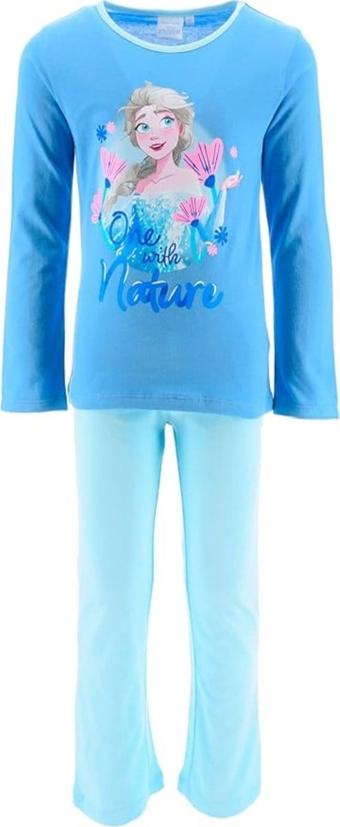 Disney Frozen Pyjama - Katoen - One with Nature - Blauw - Maat 122/128