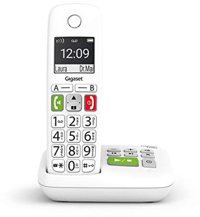 Draadloze Telefoon - Vaste Telefoon - Gemakkelijk Bellen - Grote Toetsen - 2 Handsets - Wit