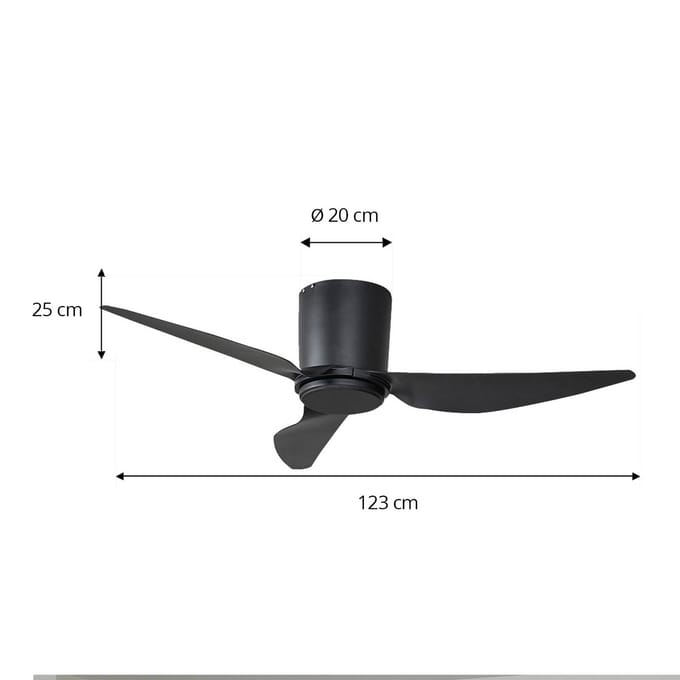 Lindby - Plafondventilatoren zonder verlichting - Metaal, ABS - H: 20.8 cm - zwart