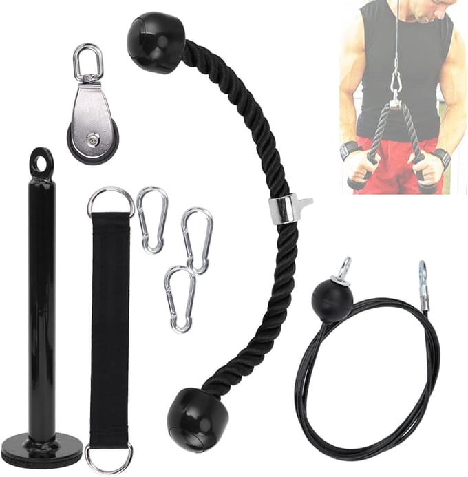 Fitness Katrol Systeem - Kracht Training - Spier Opbouw - Stalen Constructie - Verstelbaar - Zwart