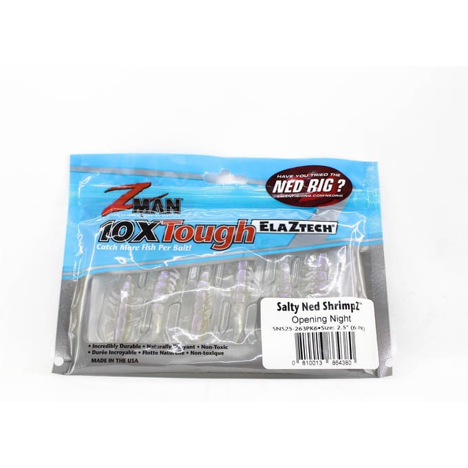 Zman Soft Lure Salty Ned ShrimpZ 2,5 Inch 6/Pack Opening Night (4380)