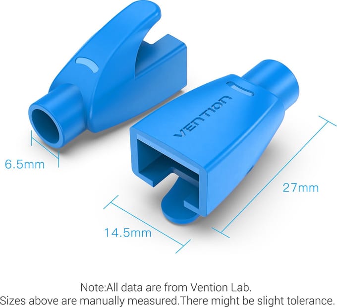 Vention RJ45 - Trekontlasting Boots - PVC - Zwart - 100 Pack