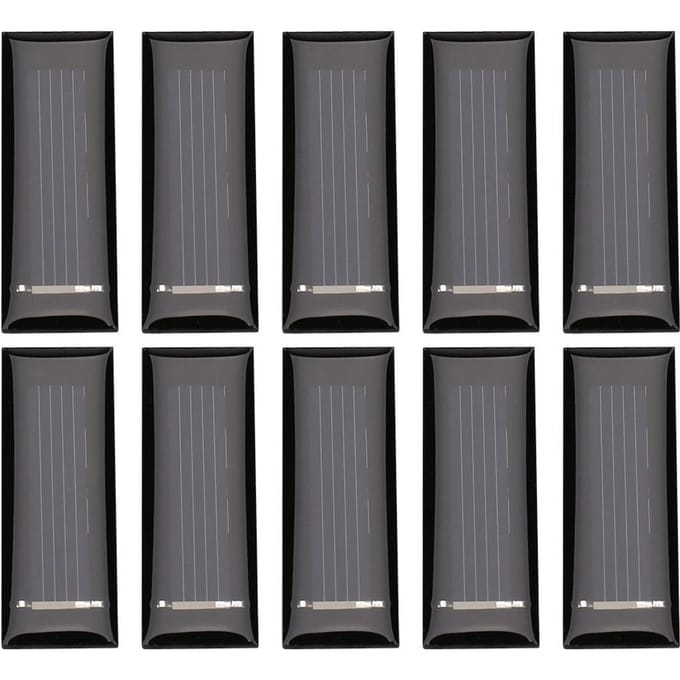 10 stuks 0.5V 100MA Mini Draagbaar Polycrystalline Zonnepaneel DIY Stroommodule Lader 53*18MM black