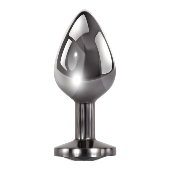 Evolved - Donkermetalen anaalplugs met zwarte siersteen set van 3 - Zwart