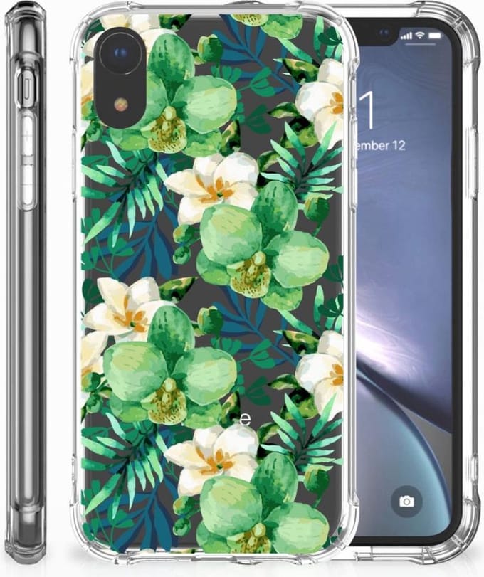 Apple iPhone Xr Case Orchidee Groen