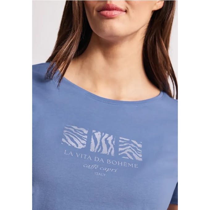 Basic Shirt met ronde hals en print