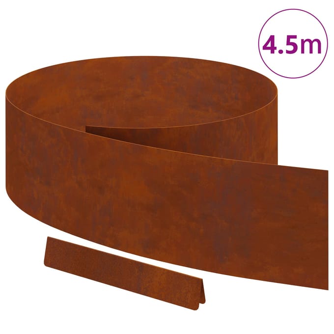 vidaXL - Grasafscherming - 450 - x - 20 - cm - weervast - staal - Roestig