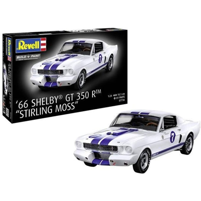 Revell Modelbouwpakket Auto - 07736 Shelby Ford Mustang GT 350 R 1966 - Stirling Moss - Rauto Plastic - 1:24 - Modelbouw