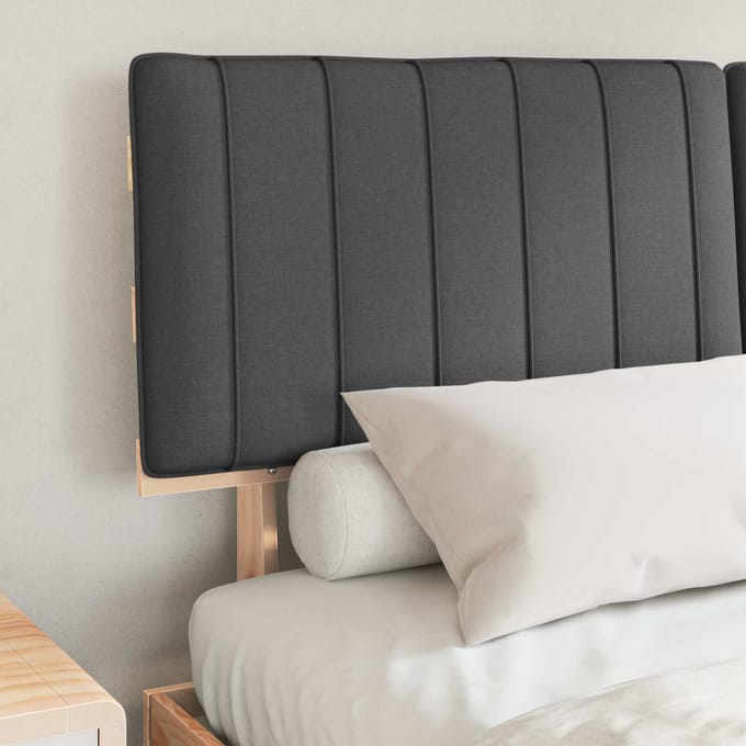 vidaXL - Bedframe - met - Gevoerde - Hoofdbord - Donkergrijs - 160 - x - 200 - cm