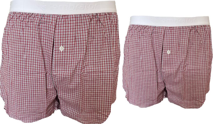 Embrator 2-pack mannen Boxershort geweven katoen rood/wit/zwart XL
