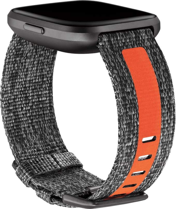 Fitbit Versa 2 Woven Band Charchoal/Orange, Small