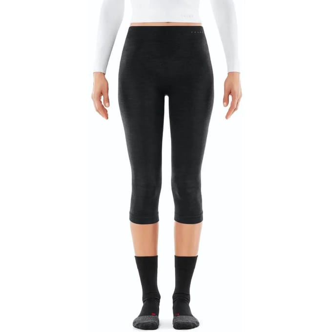 FALKE Wool-Tech 3/4 sneldrogend wol functioneel functioneel ondergoed dames zwart - maat L
