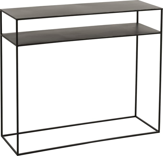 J-Line console Rechthoekig 2 Planken - metaal - zwart