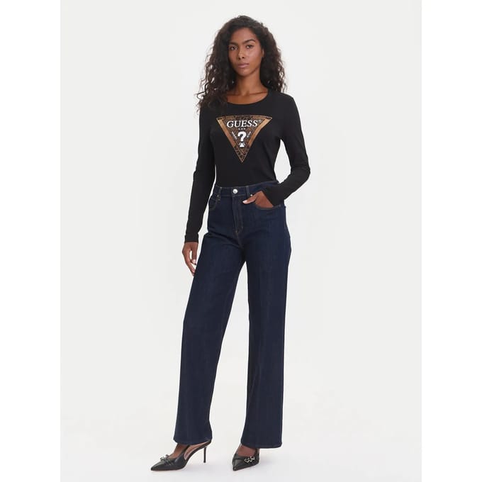 Dames-T-shirt Guess Leo Triangle