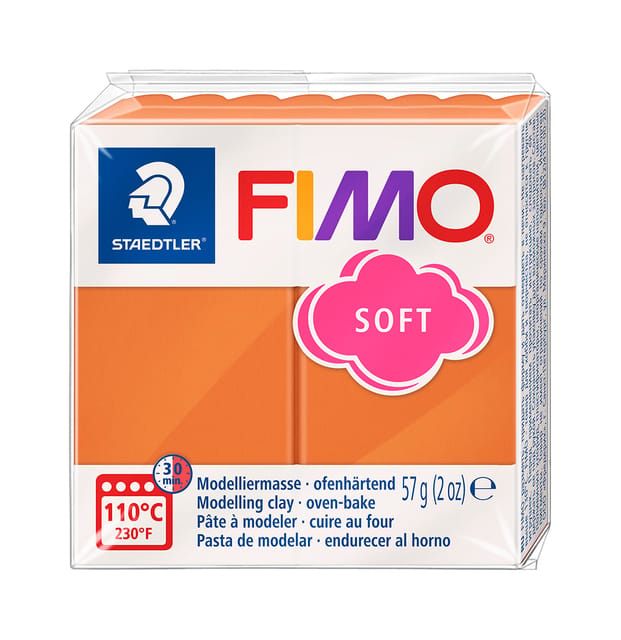 FIMO soft 8020 - ovenhardende boetseerklei - standaard blokje 57g - cognac