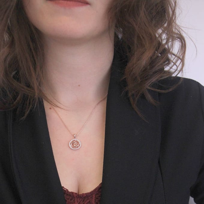 Vissen Zodiac hangers - Roségoud en kristal