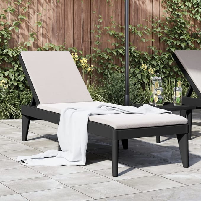 vidaXL - Ligbed - 186x60x29 - cm - polypropeen - antracietkleurig