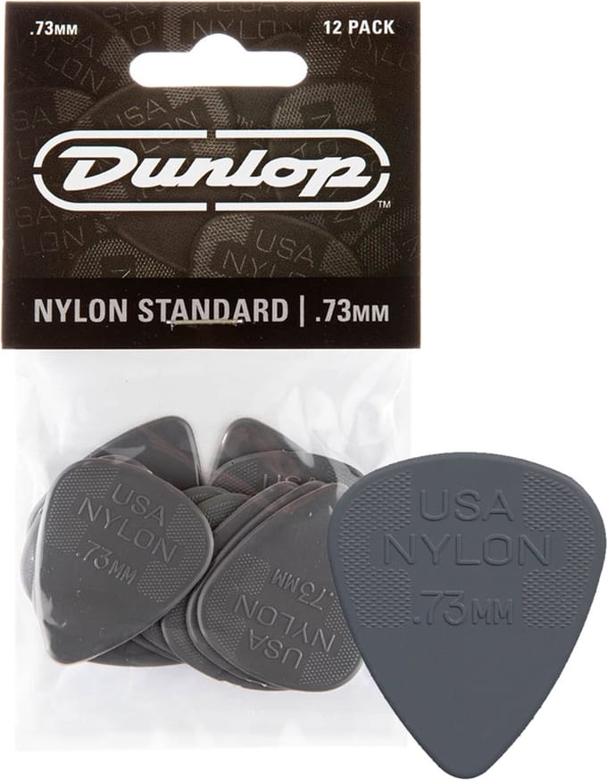 Dunlop 44-P-73 0.73 Mm Nylon Plectra Grijs 12 Stuks Set Voor Elektrische Gitaren