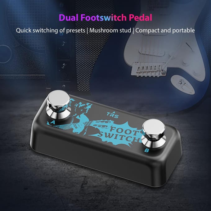 Dubbel Voetschakelaar Pedaal Effect Controller Pedaal A B Kanaal Voetschakelaar 6.35mm Stereo Ingangsplug en zwart