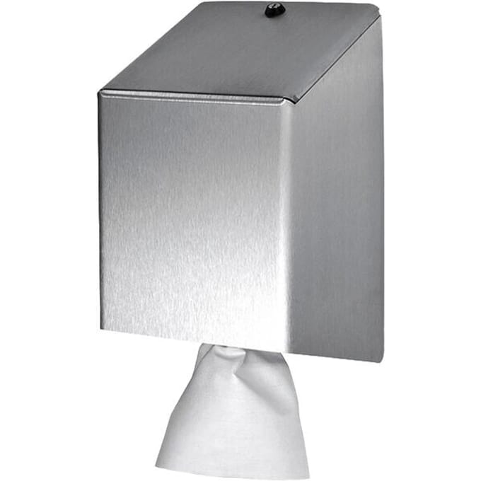 Poetspapierdispenser Euro Products universeel medium zilver 438990