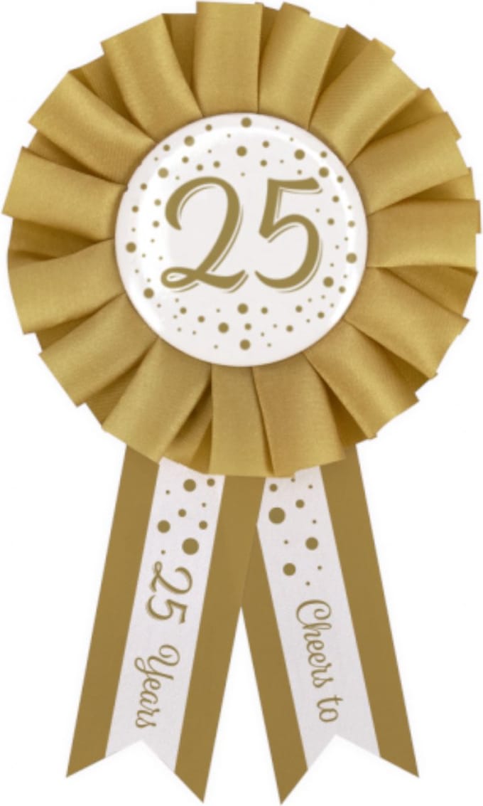 Party Rosettes gold/white - 25