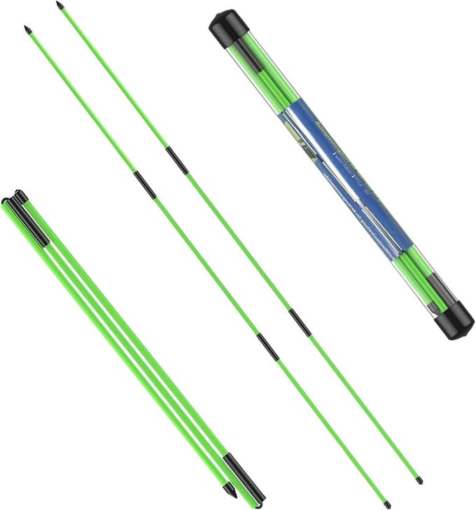 Golf Alignment Sticks voor Training, 2 Stuks Oefenhulpmiddel voor Aiming en Swingcorrectie met Duidelijke Opbergcase, Groen
