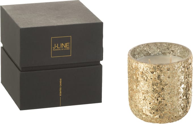 J-Line geurkaars Luxuria - Vanilla Escape - glas - goud - small - 40U