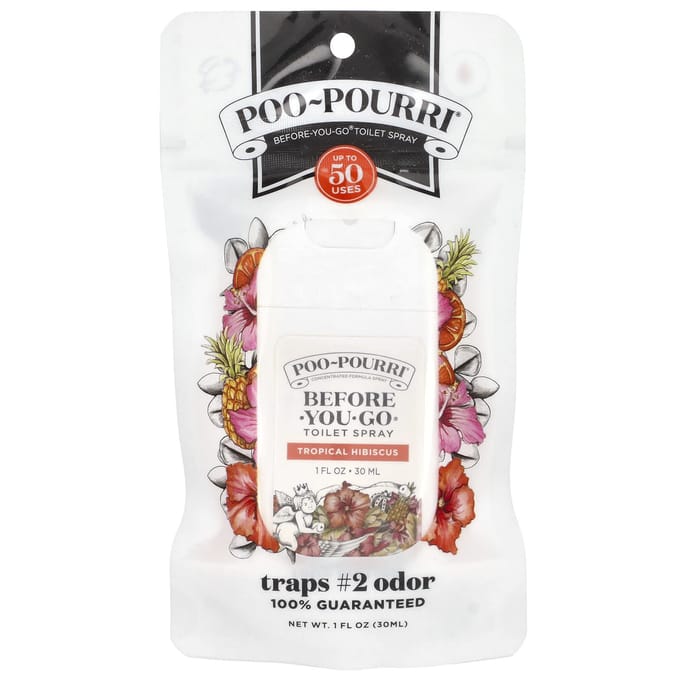 Poo-Pourri, Before-You-Go® Bodemspray, Tropische Hibiscus, 30 ml (1 fl oz) white