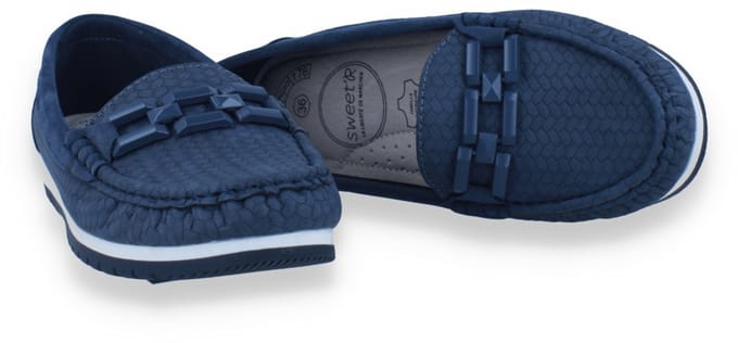 Mode-mania Dames Mocassin | Blauw | Maat: 37