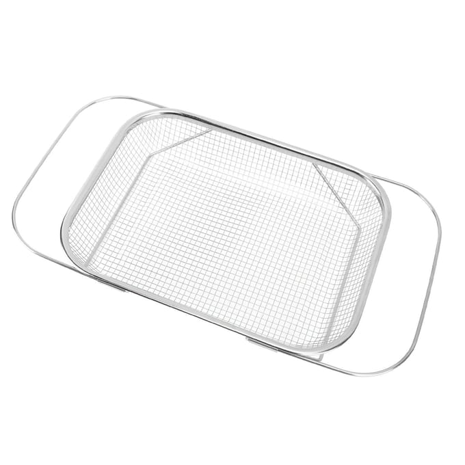 Passoire à panier en acier inoxydable pour évier de cuisine avec poignées en maille fine argenté