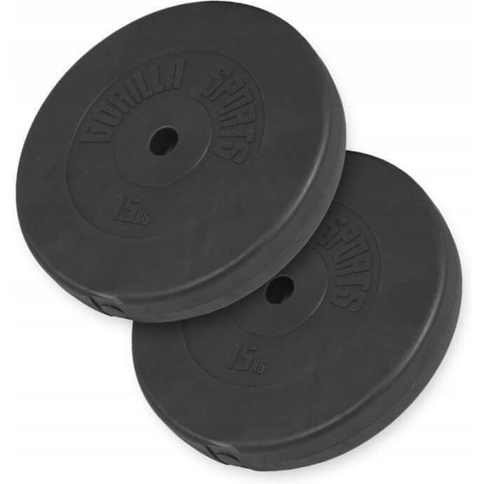 Gorilla Sports Vinyl Halteringschijven 2x15kg - 30mm