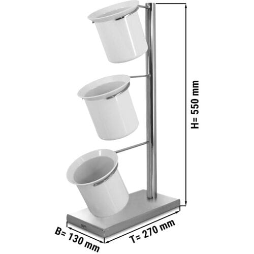 GGM Gastro Besteckkasten - mit 3 Ablagen - Chrom Zilver