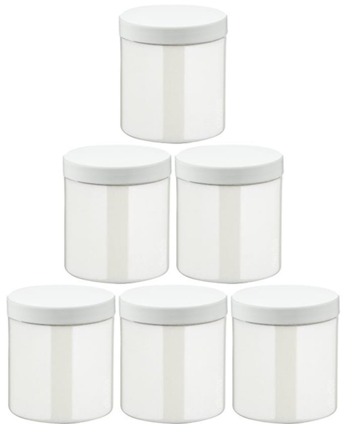 Scrubzout White Lotus - 300 gram - Pot met witte deksel - set van 6 stuks - Hydraterende Lichaamsscrub