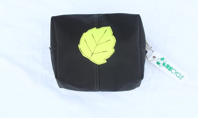 Recycle accessoires tasje | Procean | Neon geel blad