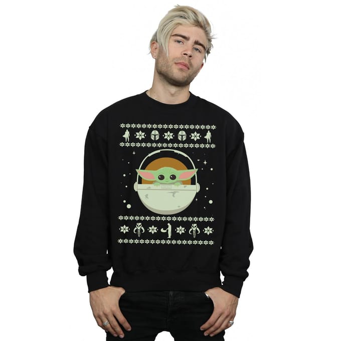 Star Wars Heren The Mandalorian Het Kind Kerst Sweatshirt (Zwart)