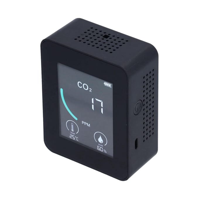 2CO1T LCD CO2-detector Digitale Temperatuur- en Vochtigheidsdetector met Alarm Draagbaar en Realtime wit