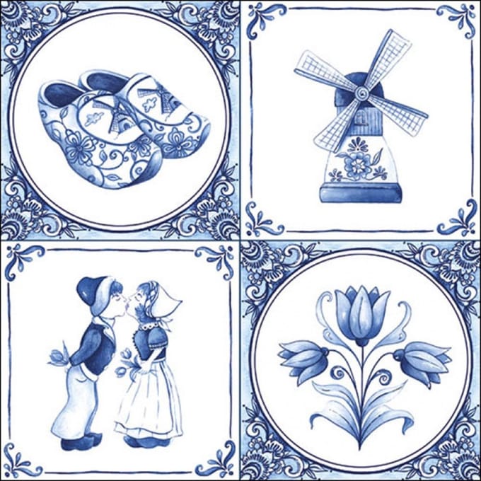 Ambiente - Servetten - Papier - Delfts Blauw - 33 x 33 cm