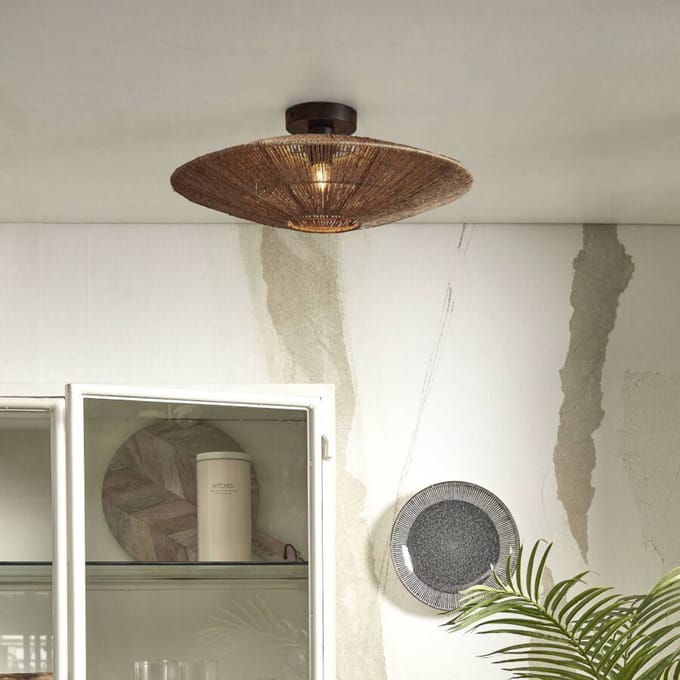 Good & Mojo Good &amp; Mojo plafondlamp Iguazu, naturel, Ø 55 cm