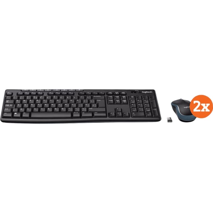 Logitech MK270 Draadloos Toetsenbord en Muis QWERTY 2-Pack