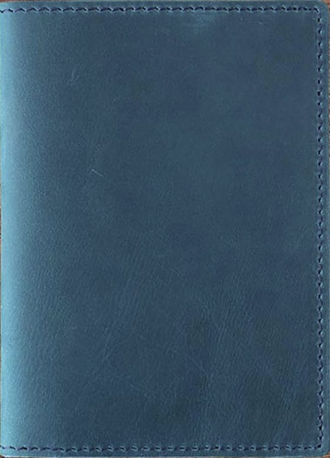 Paspoorthouder, Kaarthoude,Travel Wallet, Leer – Blauw