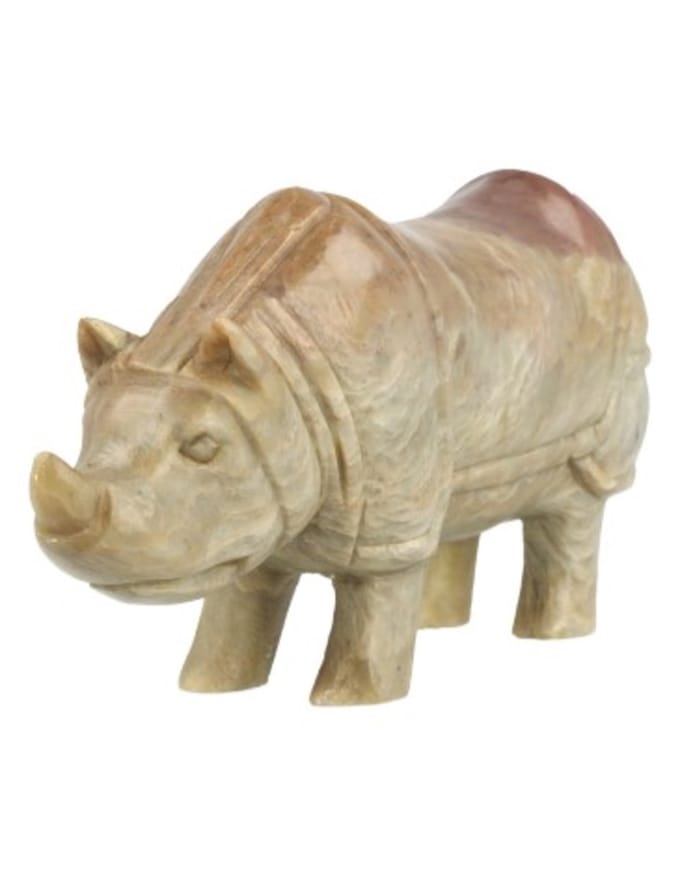 Speksteen neushoorn 14-16 cm