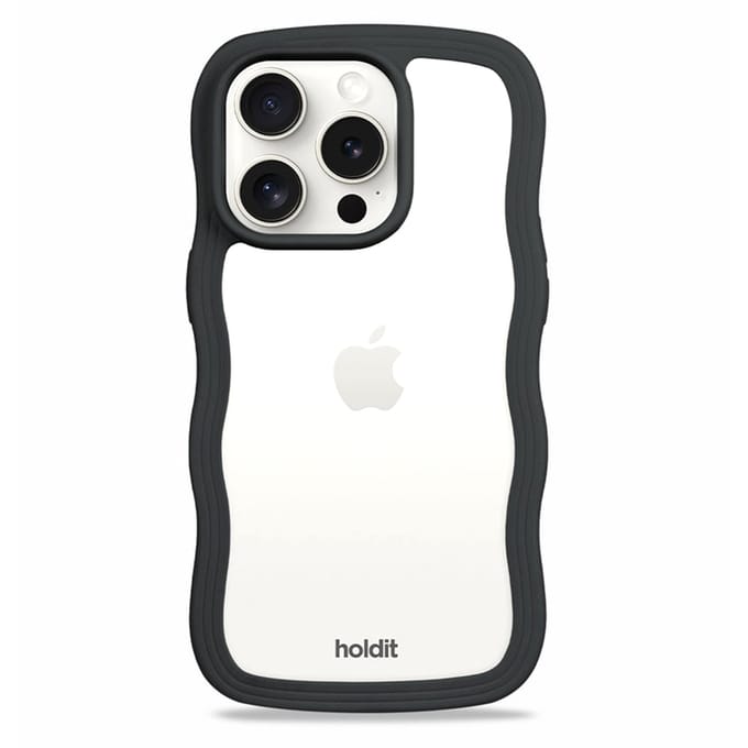 Phone Case Wavy Black/Transparent iPhone 15 Pro Max