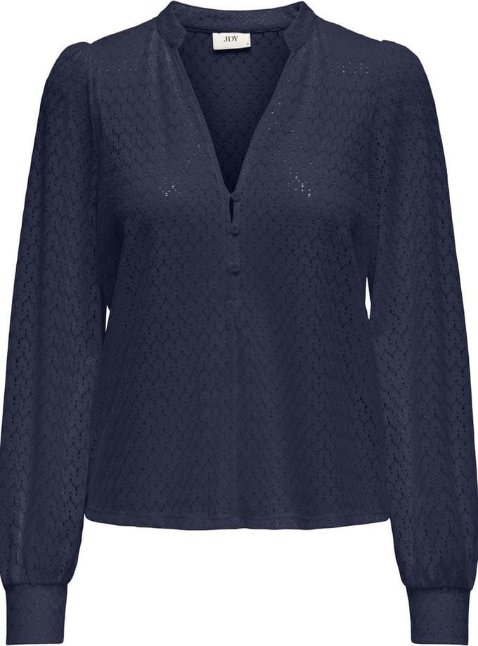 Jacqueline de Yong Blouse Jdyhero L/s Lace Top Jrs 15333672 Black Iris Dames Maat - L