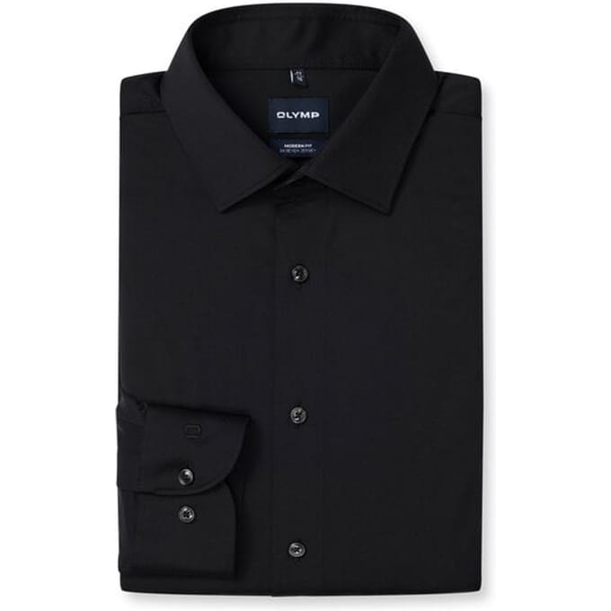 OLYMP Luxor 24/Seven Overhemd, Modern Fit, New Kent, Zwart