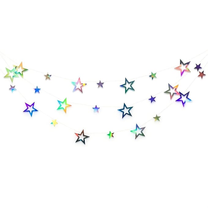 Mmgoqqt1 stuk - 4 Meter Glitter Sterren Slinger - Feest Decoratie Disco Thema - Multicolor