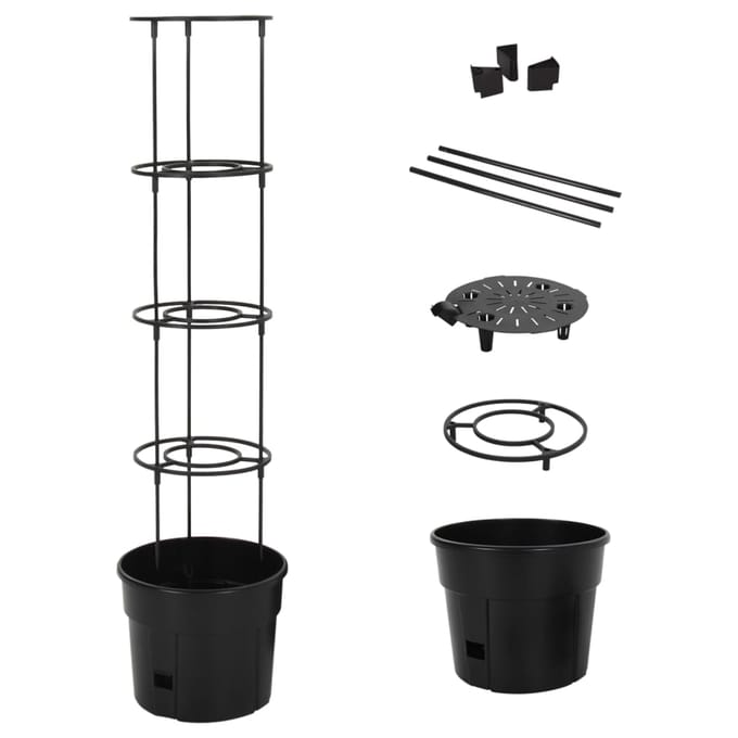 vidaXL - Tomatenkweekpot - ø29,5x115 - cm - polypropeen - antracietkleurig