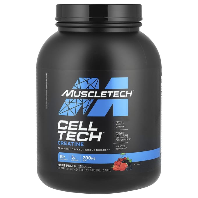 Muscletech CellTech Creatine - Met Toegevoegde Vitamines en Mineralen - Fruit Punch - 2720 gram (55 doseringen)