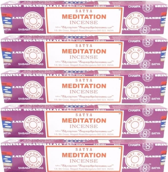 5x Nag Champa wierook Meditation 15 gram