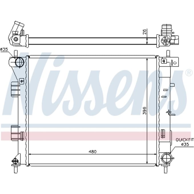 Radiator, motorkoeling NISSENS 67607
