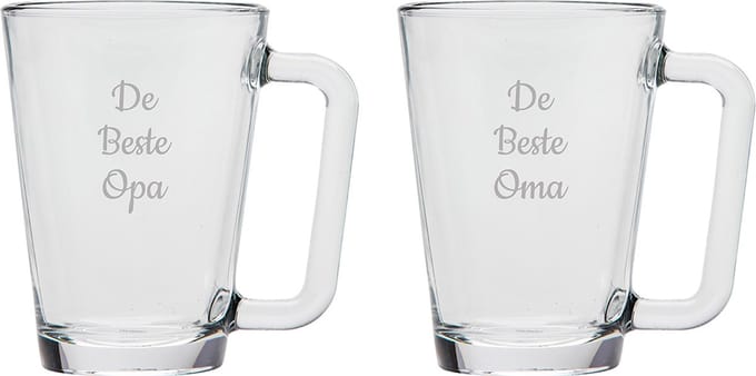Gegraveerde theeglas 26cl De Beste Opa-De Beste Oma